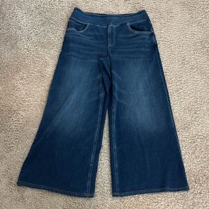 HALARA Dark Blue Wide-Leg Sweatpant Jeans